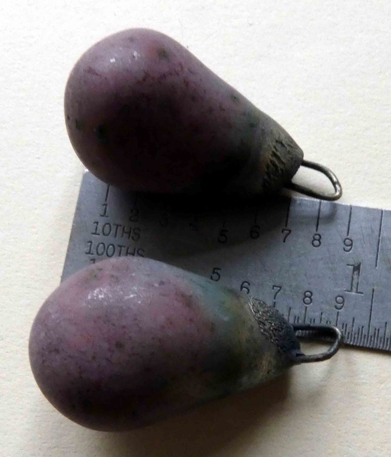 Ceramic Drops Earring Charms -Damson