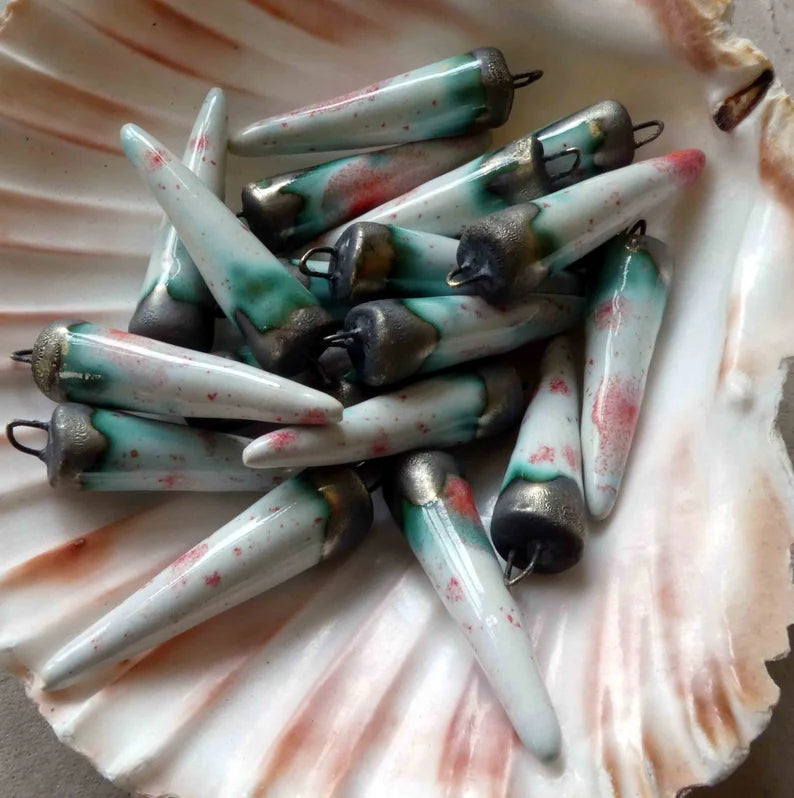 Ceramic Spikes Earring Charms -Sunrise