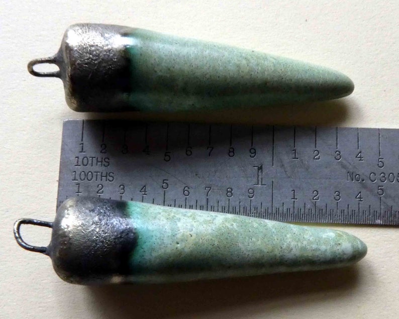 Ceramic Spikes Earring Charms - Mint