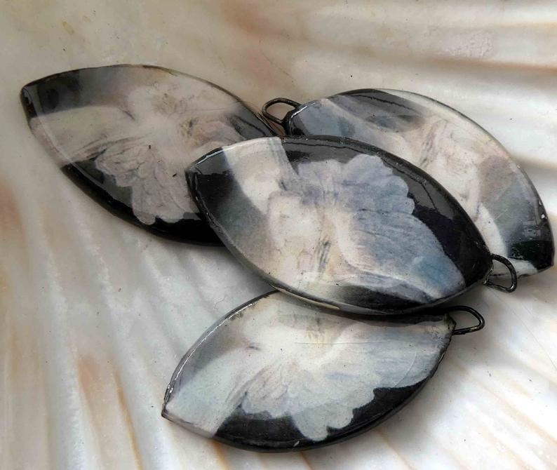 Ceramic Decal Dulac Earring Charms#4