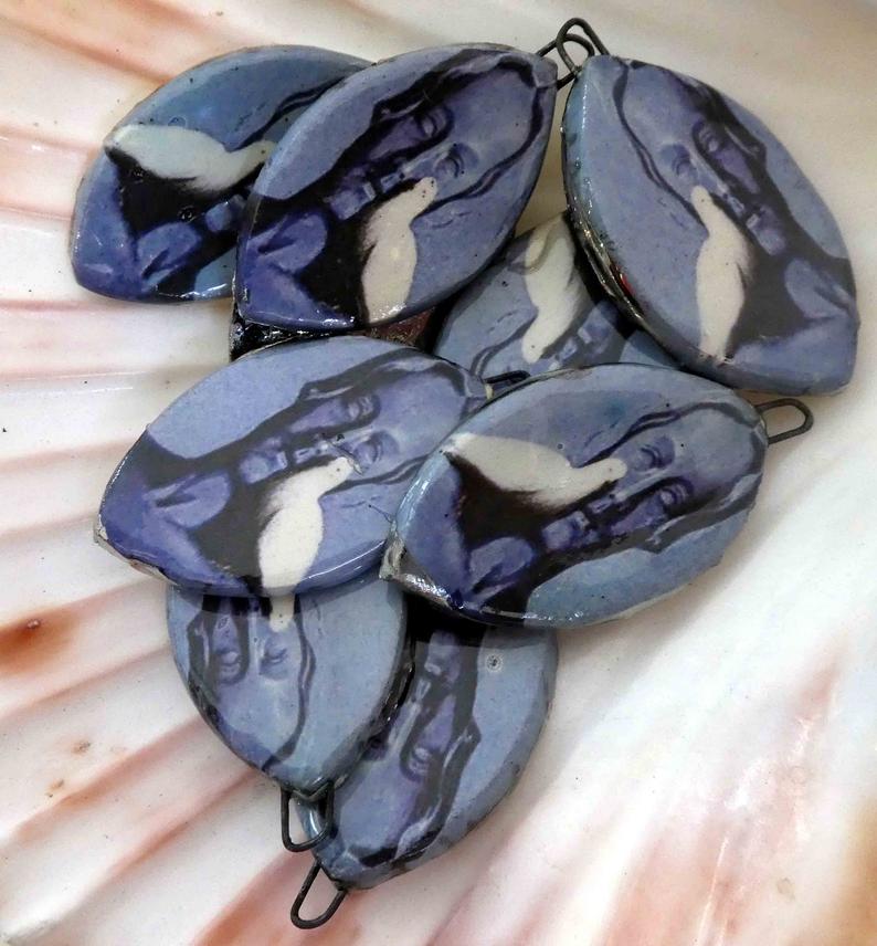 Ceramic Decal Magritte Earring Droppers #7