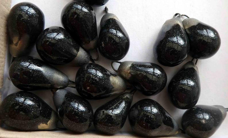 Ceramic Drops Earring Charms - Black Diamond