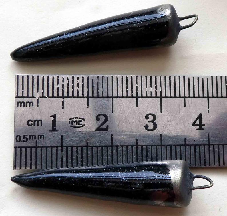 Ceramic Spikes Earring Charms - Black Diamond