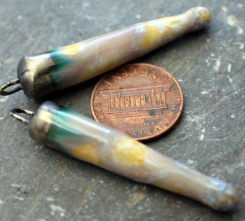 Ceramic Spikes Earring Charms - Polynesian Lagoon