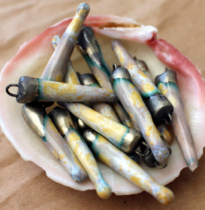 Ceramic Spikes Earring Charms - Polynesian Lagoon