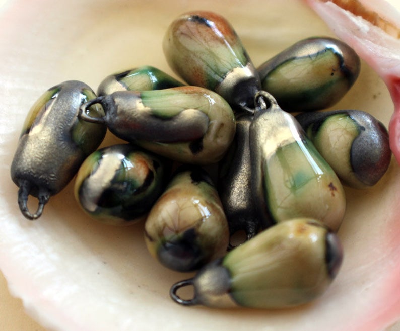 Ceramic Drops Earring Charms - Safari