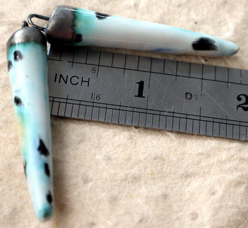 Ceramic Bronzy Spike Earring Charms - Cheetah