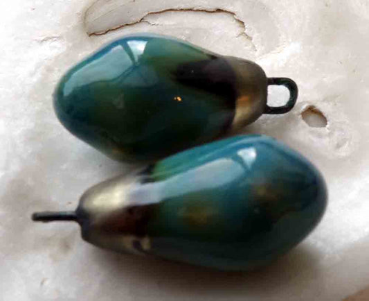 Ceramic Drops Earring Charms -Blue Azure