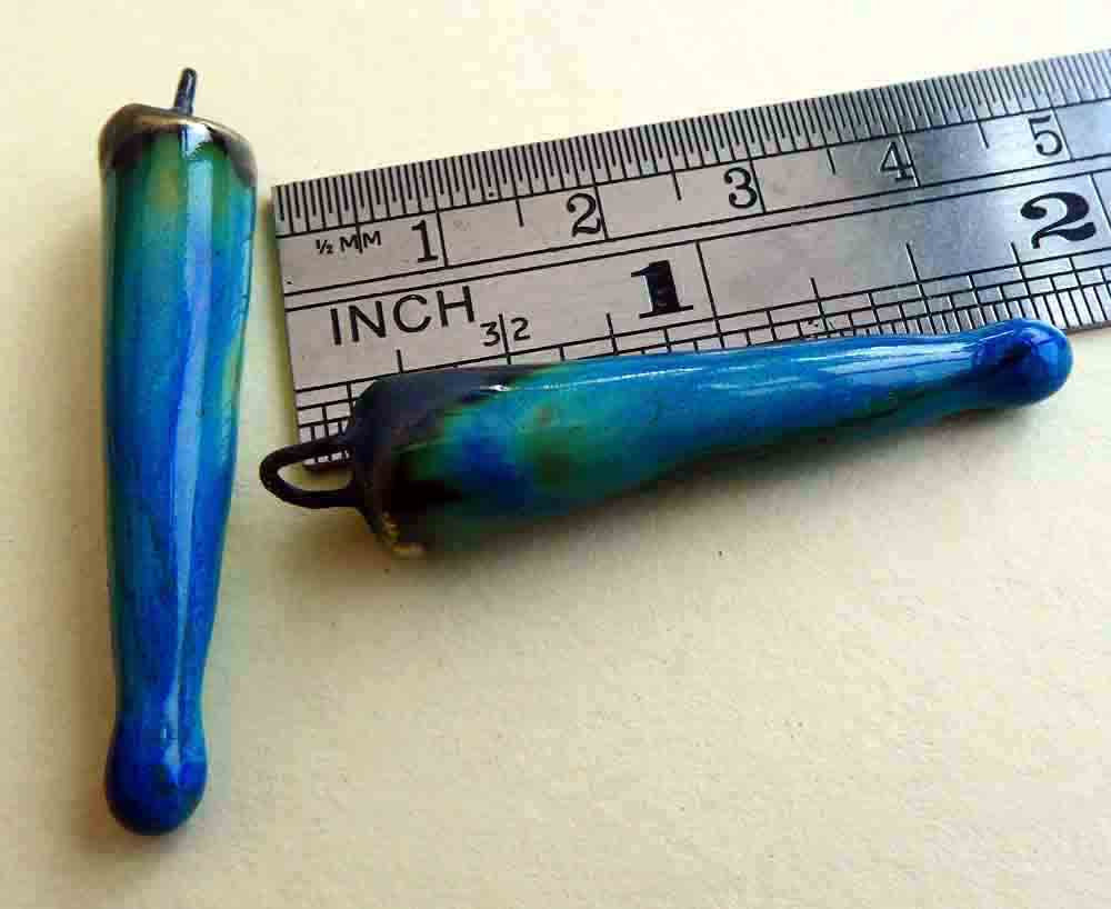 Ceramic Spikes Earring Charms -Blue Azure