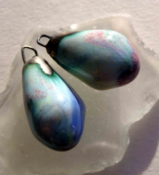 Ceramic Drops Earring Charms -Harlequin