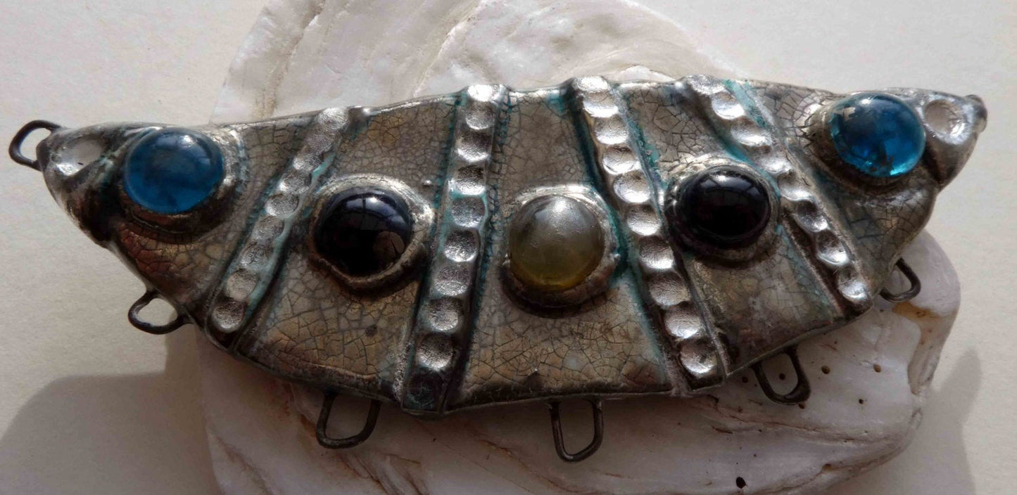 Afghan Inspired Jewelled Ceramic Necklace Connector