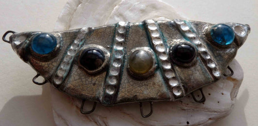 Afghan Inspired Jewelled Ceramic Necklace Connector