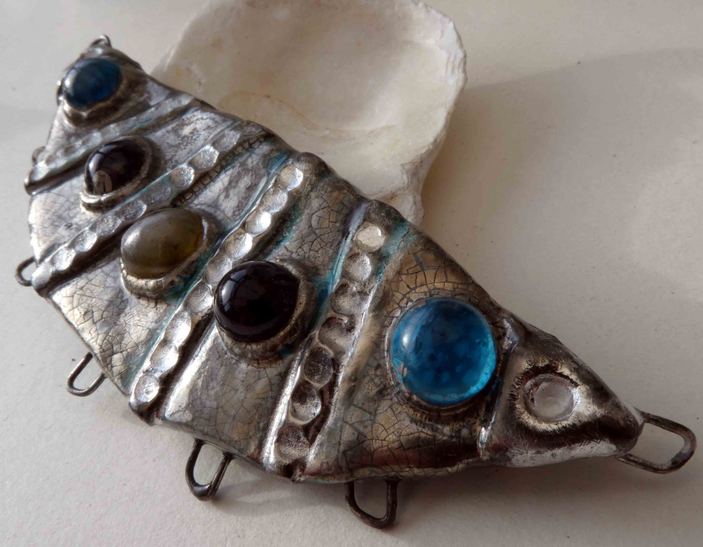 Afghan Inspired Jewelled Ceramic Necklace Connector