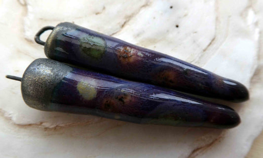 Ceramic Spikes  Earring Charms -Purple Cosmos