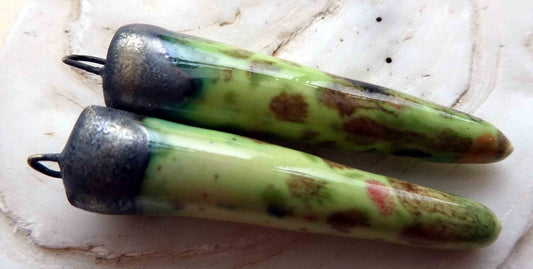 Ceramic Spikes Earring Charms -Mixed Melon