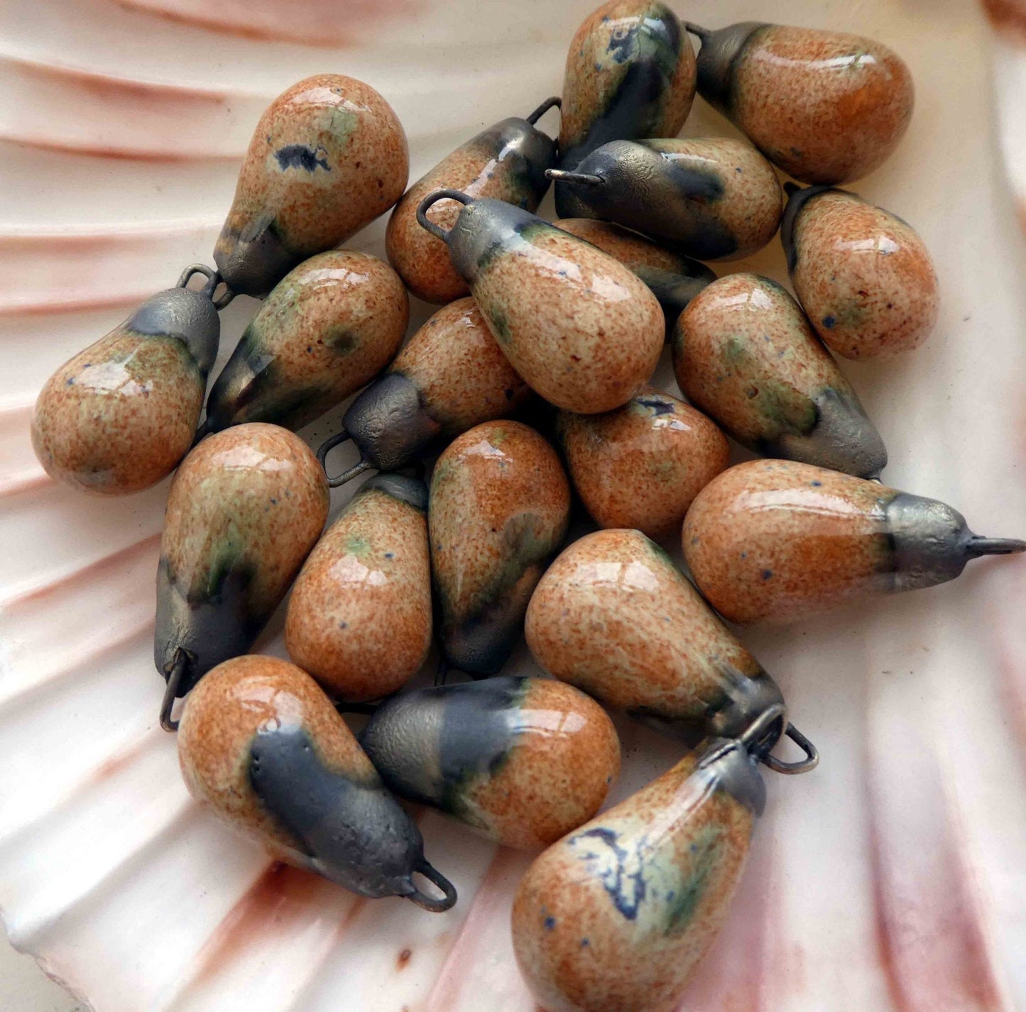 Ceramic Drops Earring Charms - Tibet