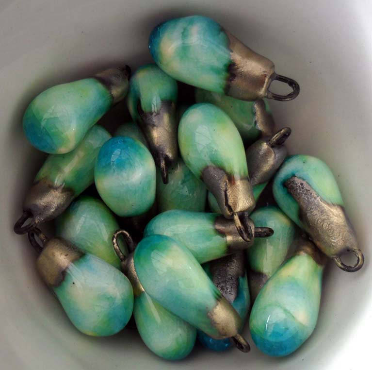 Ceramic Drops Earring Charms- Lime