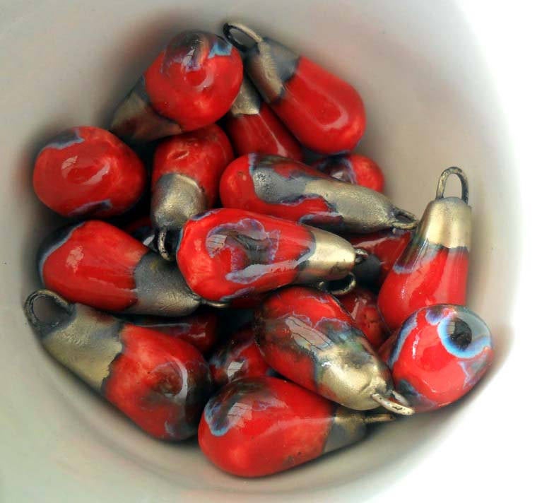 Ceramic Drops Earring Charms - Ladybird