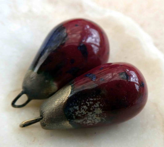 Ceramic Drops Earring Charms - Wild Cherry