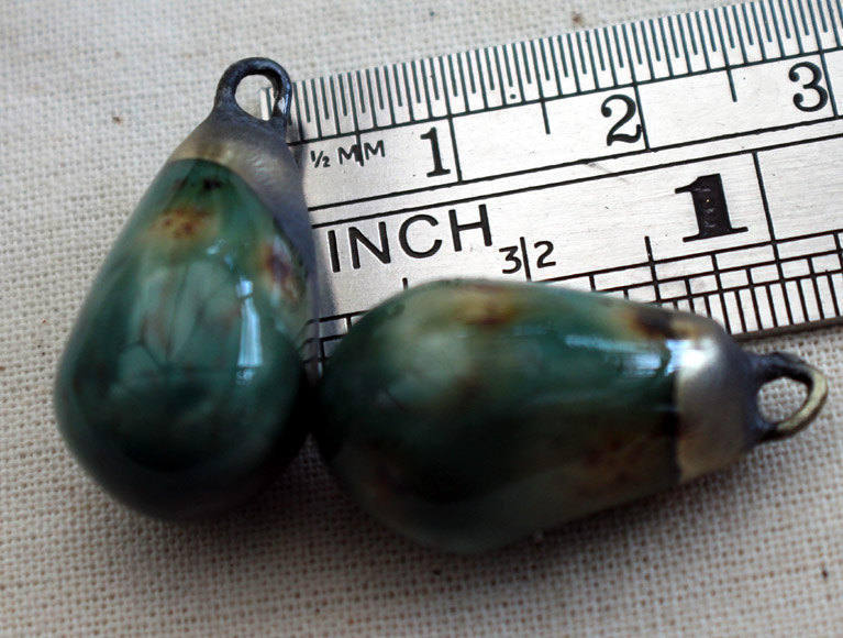 Ceramic Drops Earring Charms -Lotus Blossom