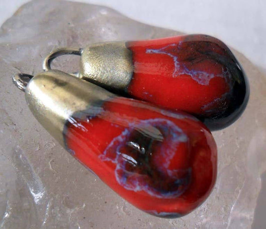 Ceramic Drops Earring Charms - Ladybird