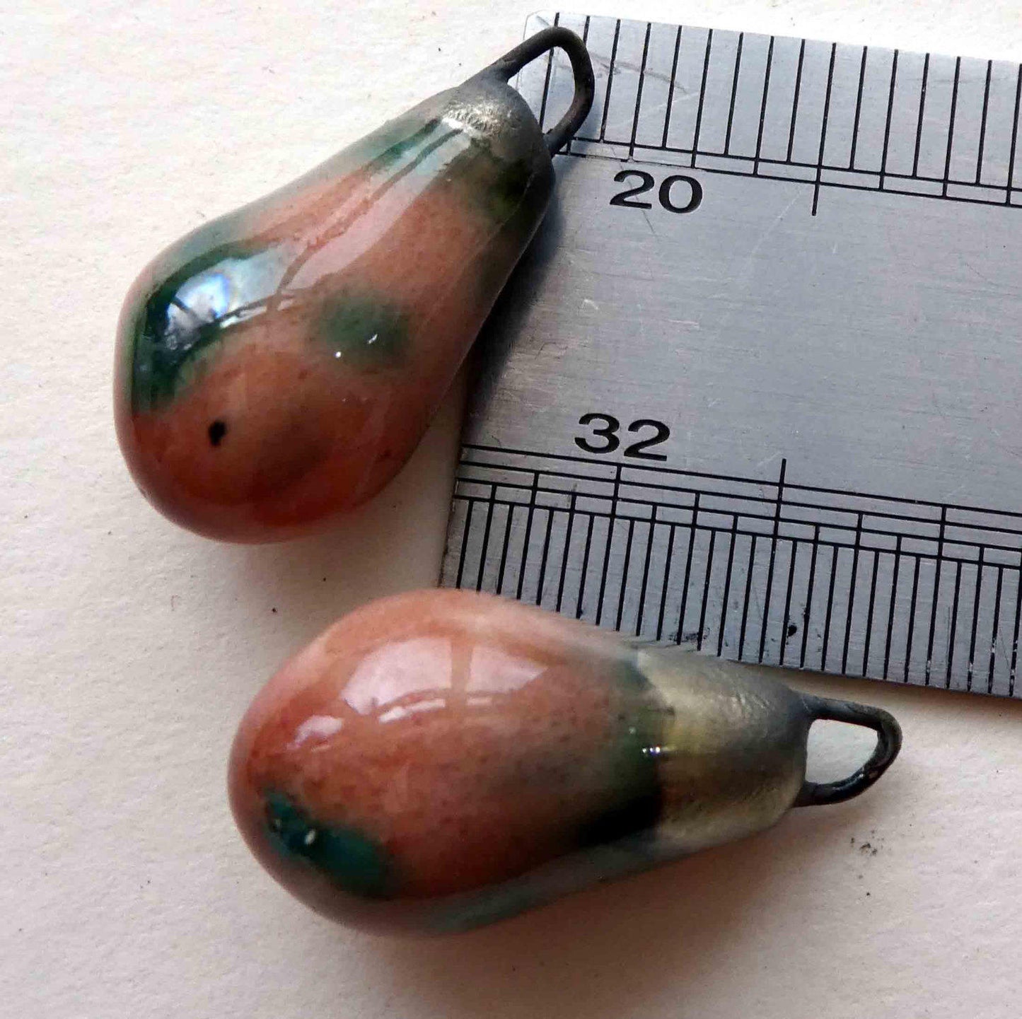 Ceramic Drops Earring Charms - Coral Puff