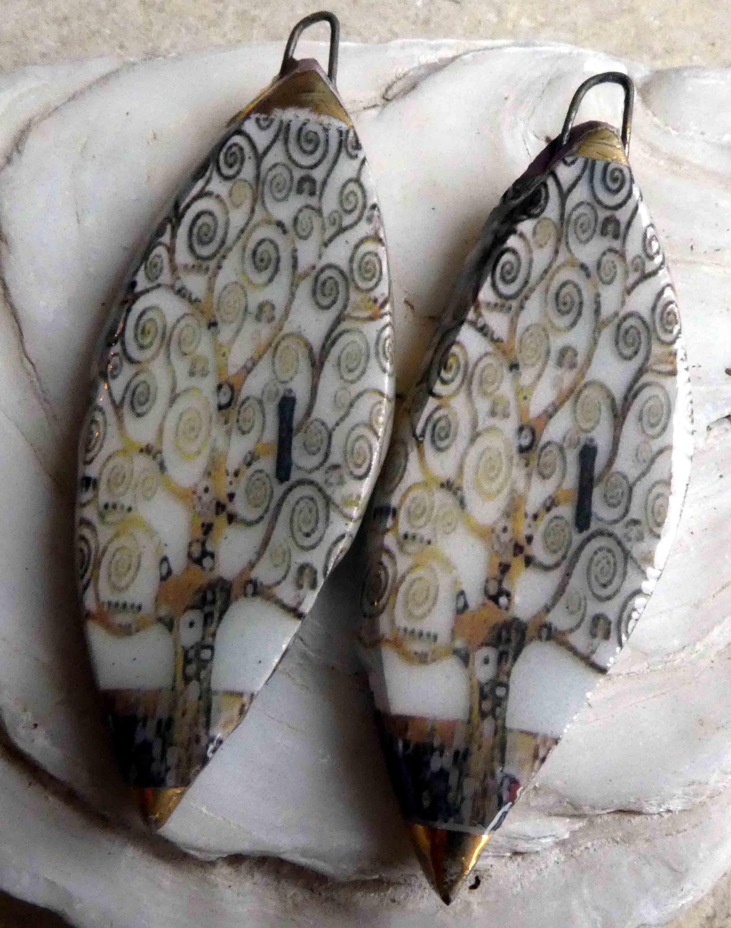 Ceramic Decal Klimt Earring Charms#16