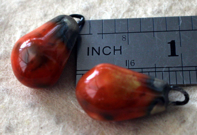 Ceramic Drops Earring Charms -Wildfire