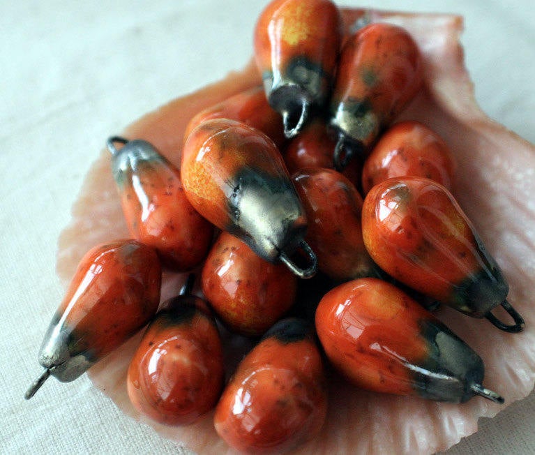 Ceramic Drops Earring Charms -Wildfire