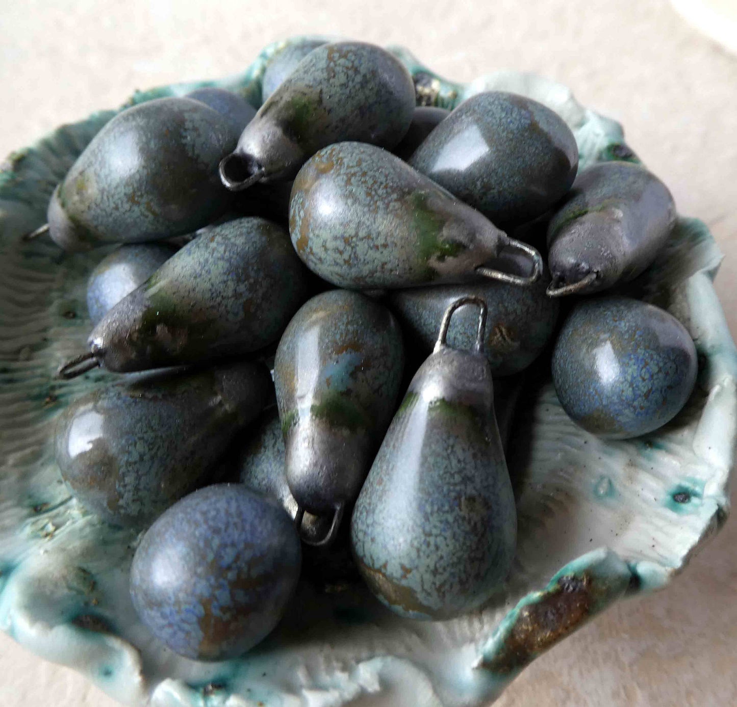 Ceramic Bronzy Droplet Earring Charms- Idaho