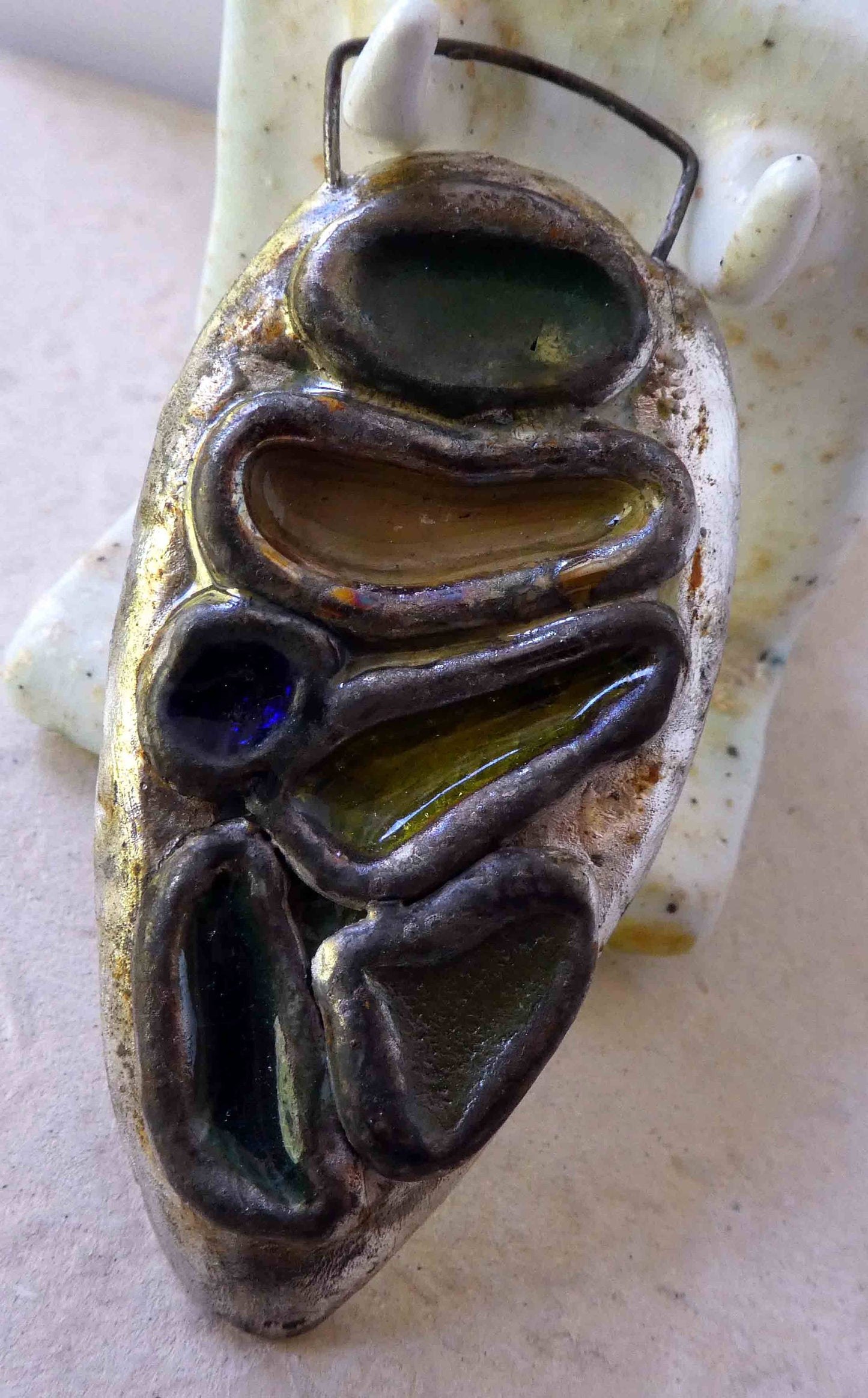 Ceramic Lustre Pools Pendant #1