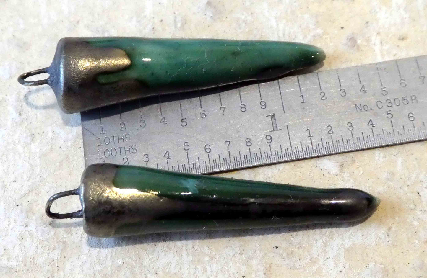 Ceramic Spikes Earring Charms - Meadow Dew