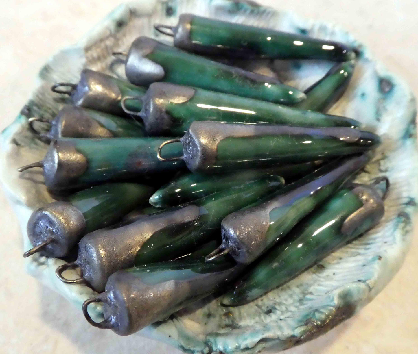 Ceramic Spikes Earring Charms - Meadow Dew