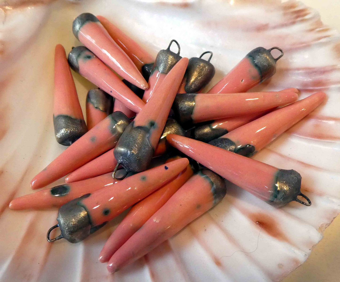 Ceramic Bronzy Spike Earring Charms - Meloncholy