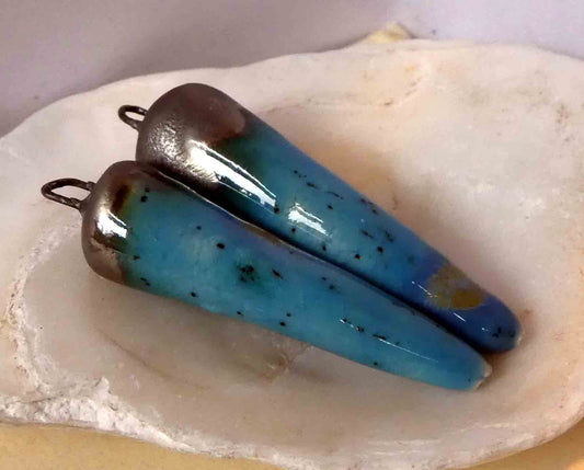 Ceramic Spike Earring Charms - Tahiti Grape