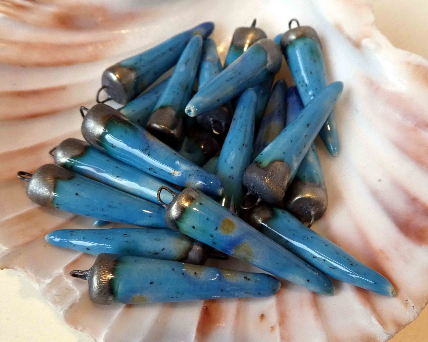 Ceramic Spike Earring Charms - Tahiti Grape