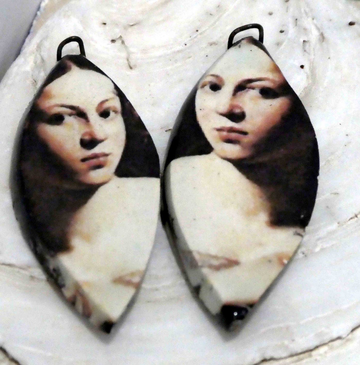 Ceramic Caravaggio Decal Drops Earring Charms #1