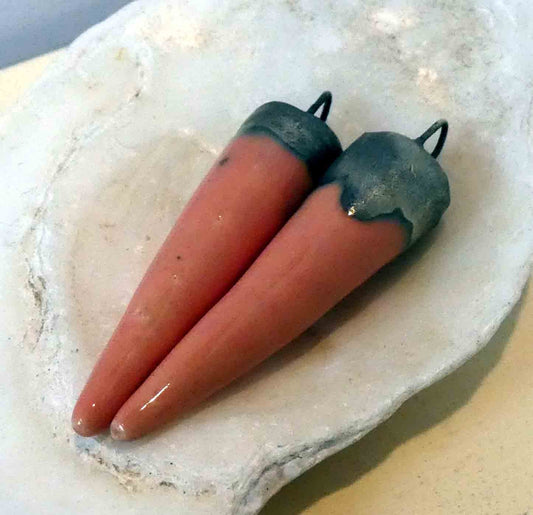 Ceramic Bronzy Spike Earring Charms - Meloncholy