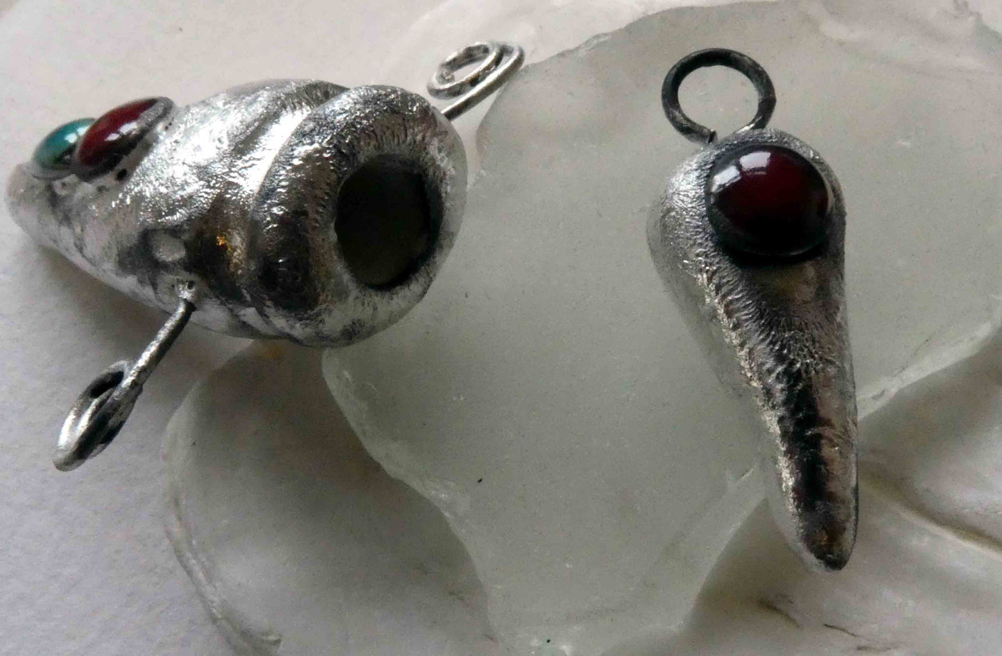 Ceramic Silver Amphora Pendant