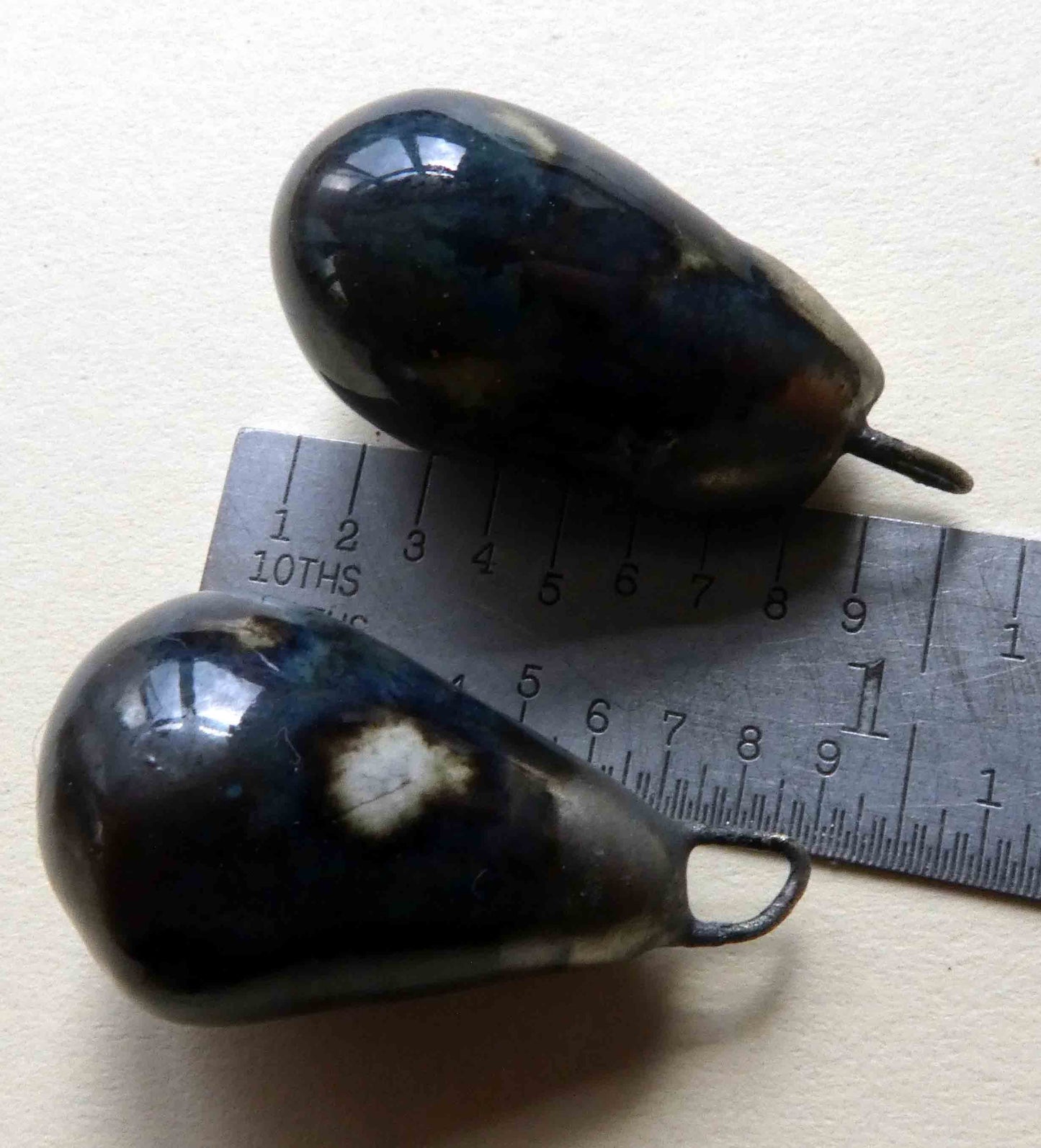 Ceramic Bronzy Droplet Earring Charms - Midnight Rain