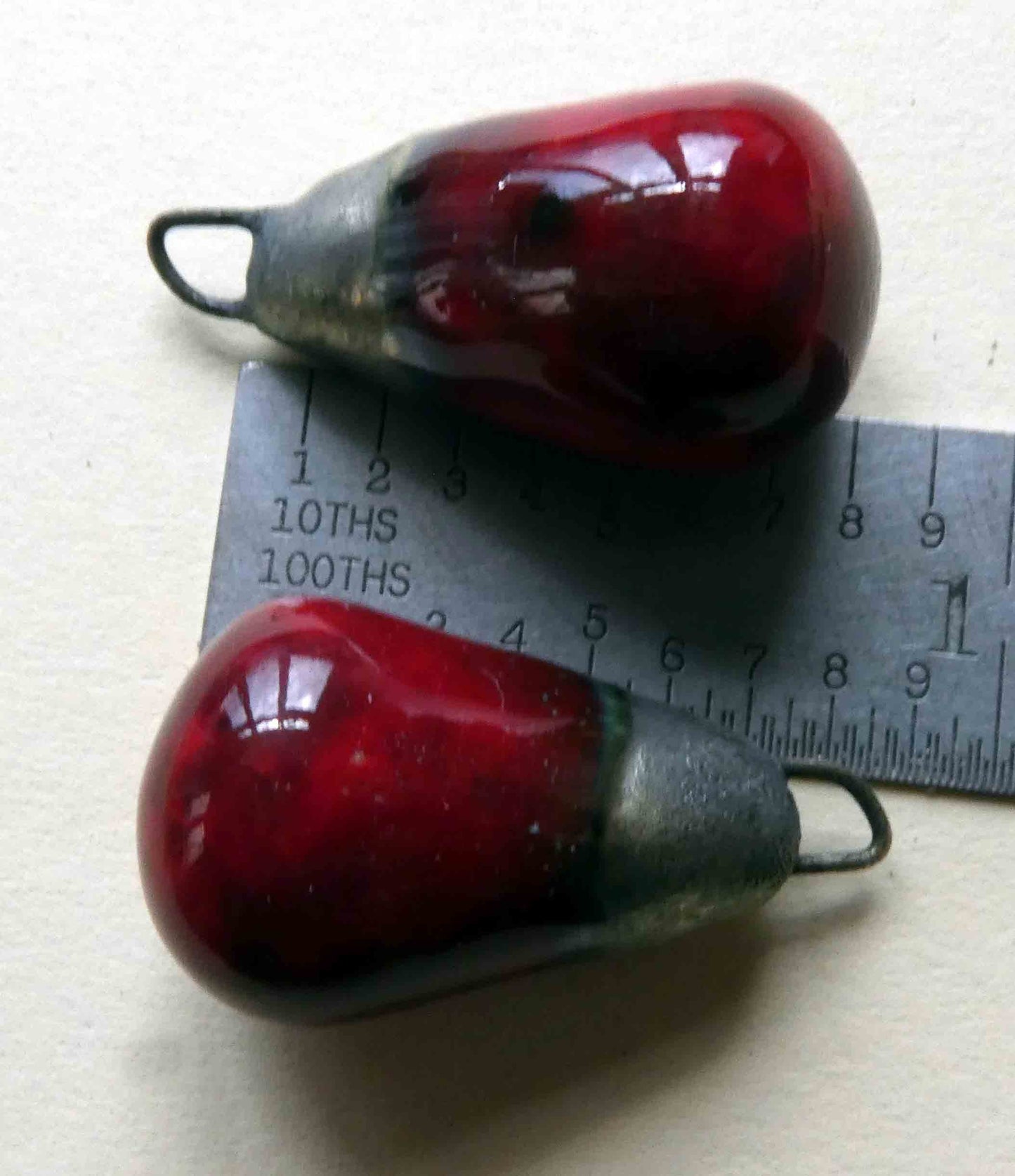 Ceramic Drops Earring Charms - Deep Red
