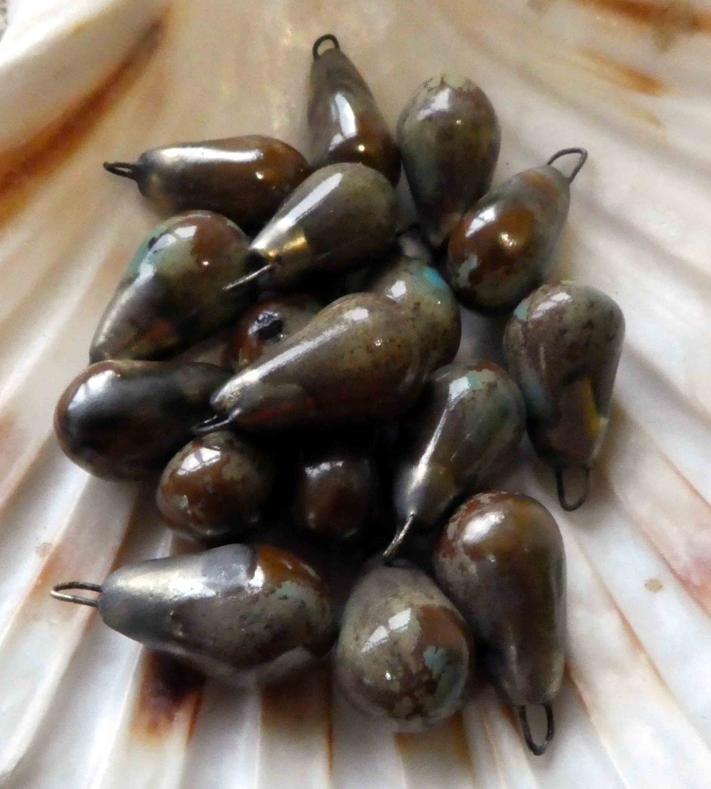 Ceramic Drops Earring Charms - Teal Drop