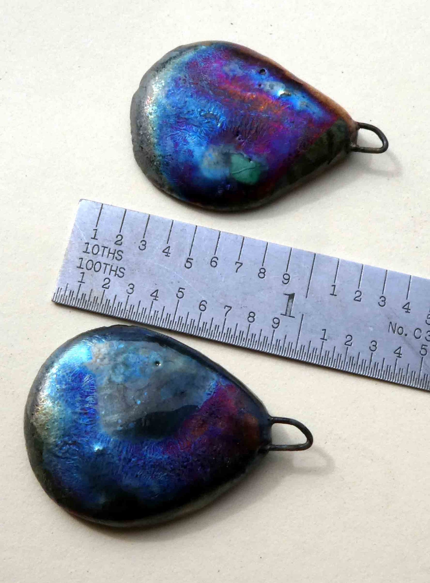 Ceramic Decal Glossy Shell Slice Earring Charms #3