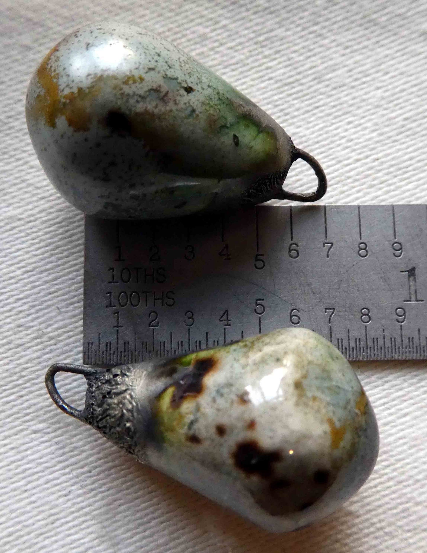 Ceramic Drops Earring Charms-Spotted Malachite