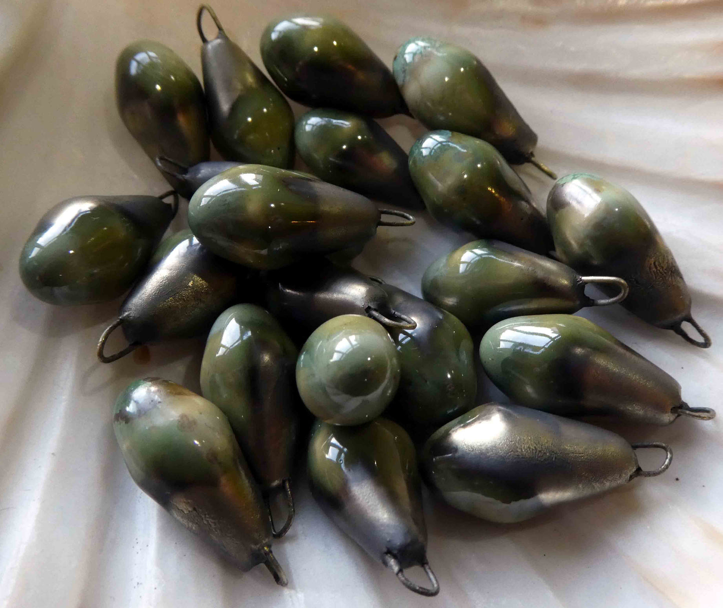 Ceramic Drops Earring Charms-Lagoon