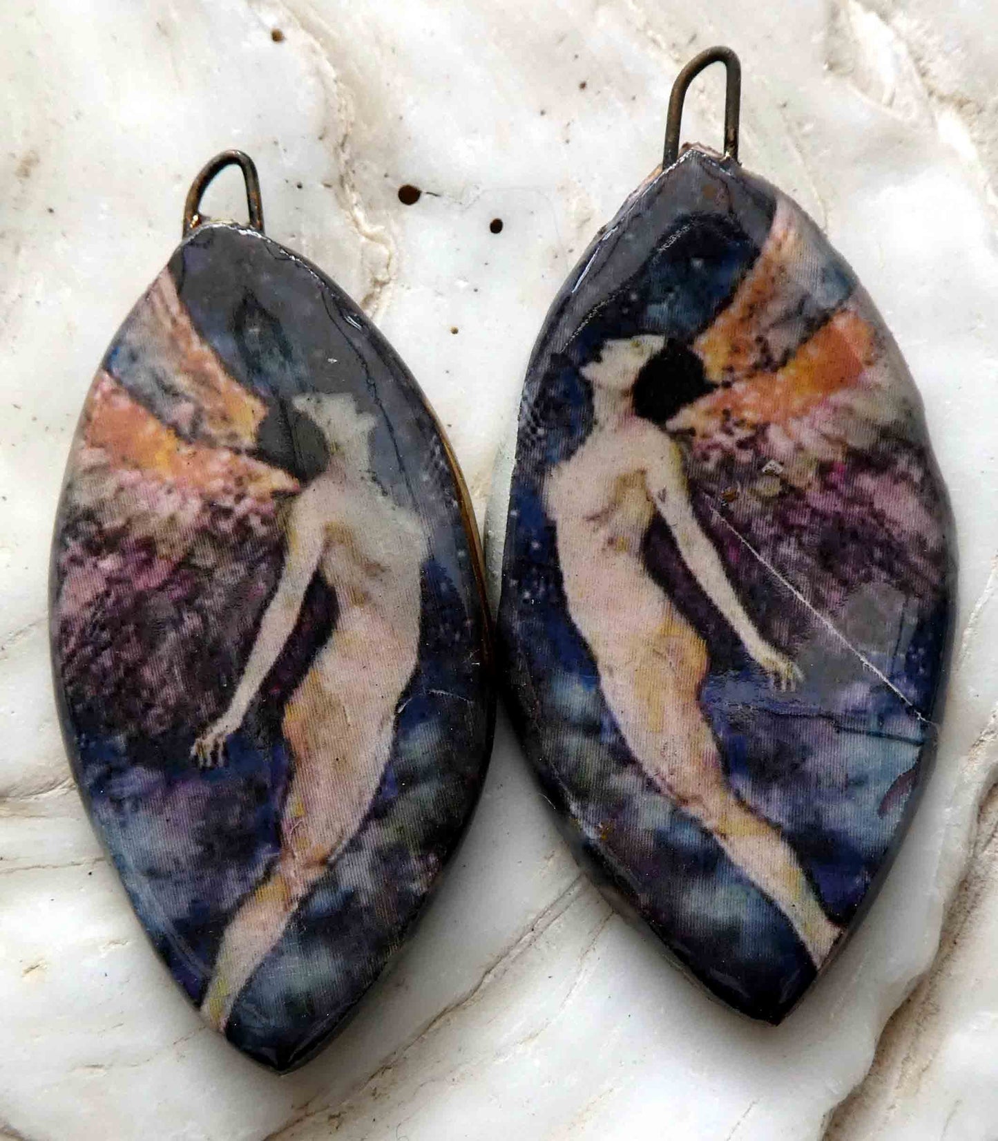 Ceramic Decal Dulac Earring Charms#6