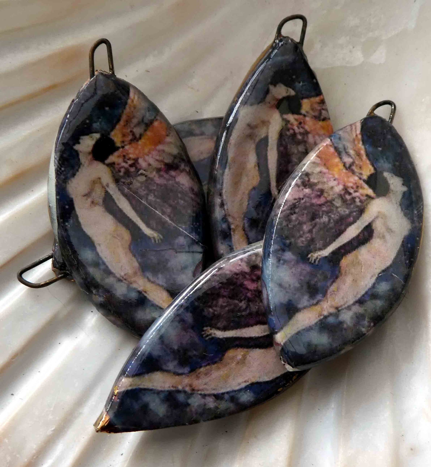 Ceramic Decal Dulac Earring Charms#6