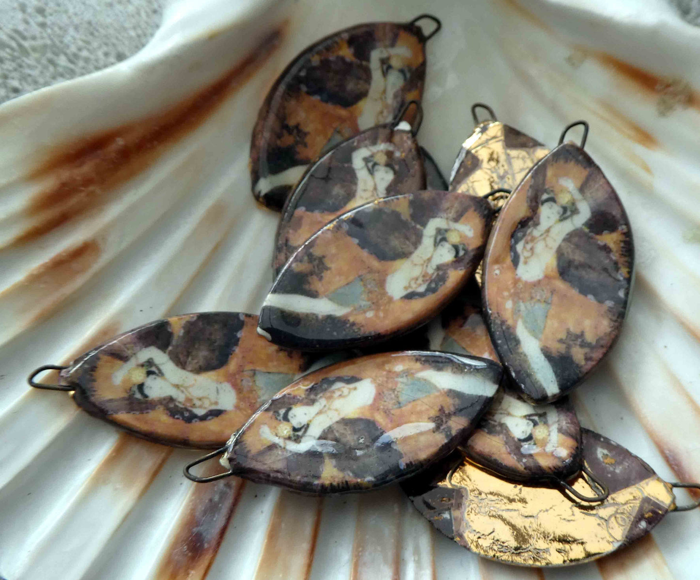 Ceramic Decal Dulac Earring Charms#8