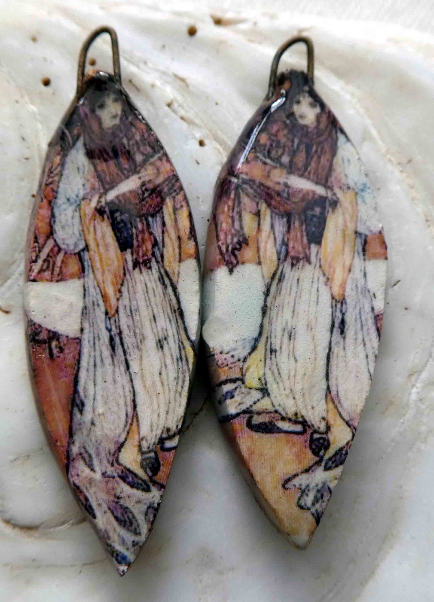 Ceramic Decal Rackham Earring Charms#3