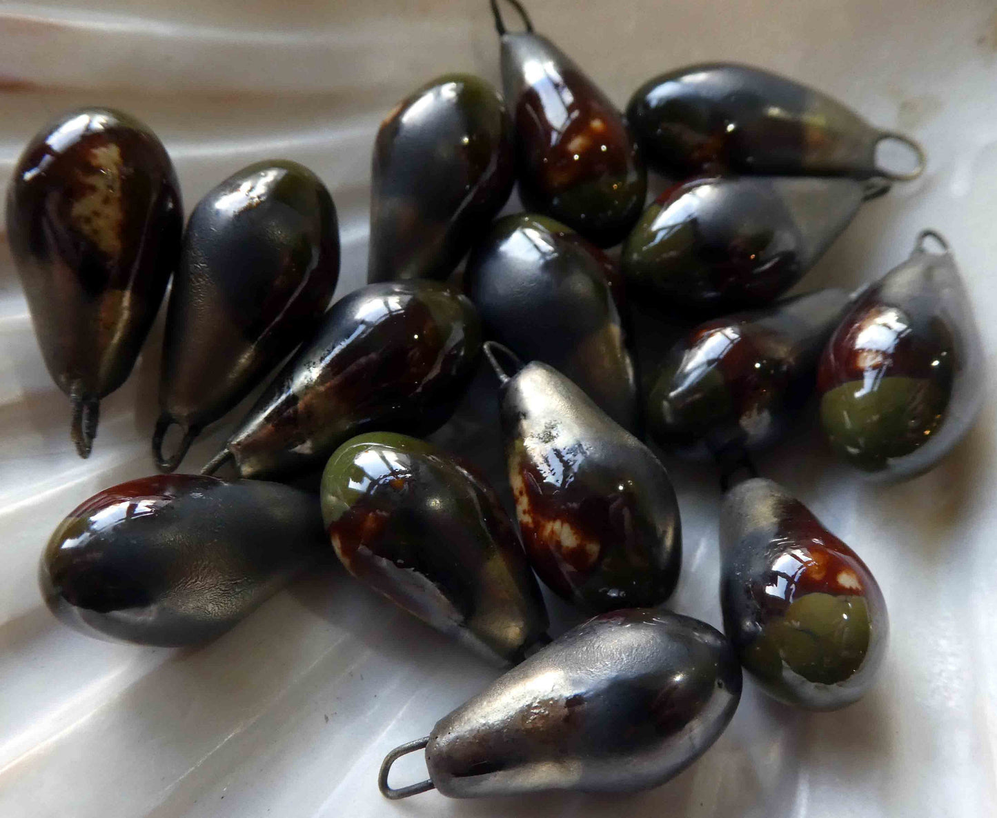 Ceramic Drops Earring Charms-Muddy Waters